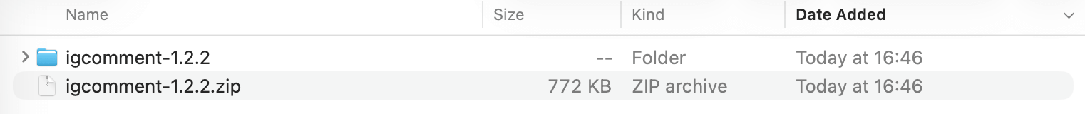 unzip IG Comments Exporter chrome extension